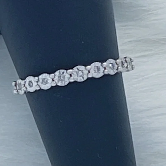 Vintage Diamond Ring Size 7 Half Infinity Starburst MP Sterling Silver 925 - Picture 4 of 12